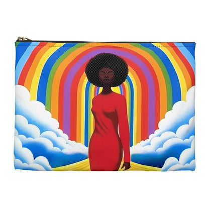 Rainbow Afro Accessory Pouch - Afrocentric Art by The Trini Gee