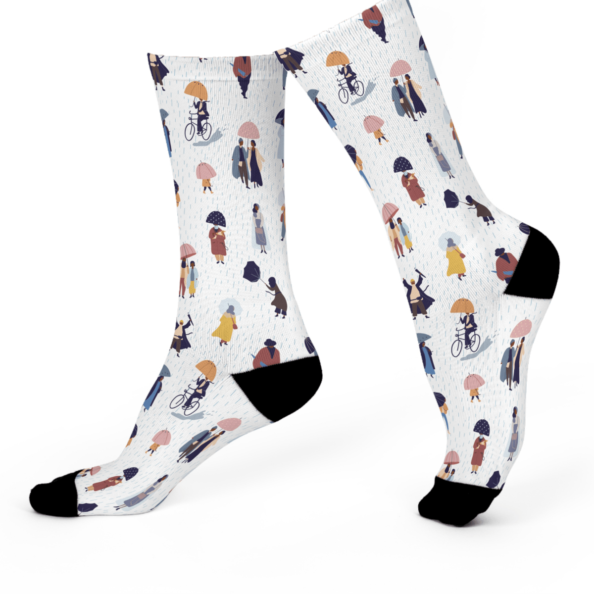 Rainy Day Crew Socks - Afrocentric Art by The Trini Gee