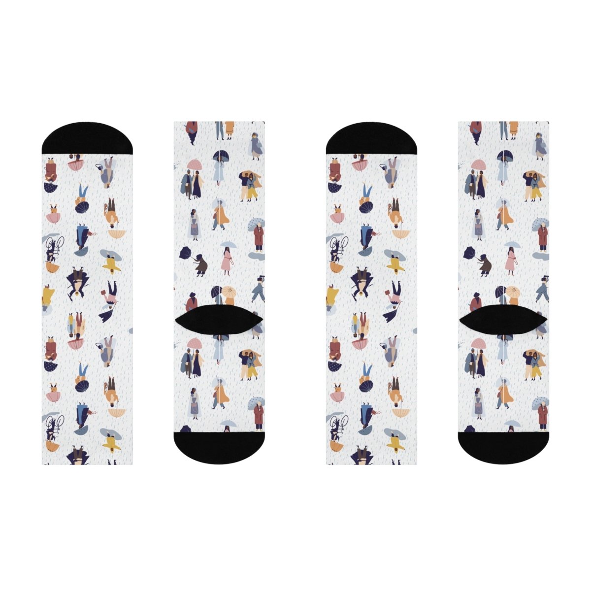 Rainy Day Crew Socks - Afrocentric Art by The Trini Gee