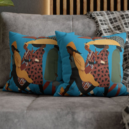 Rainy Day Pillow - Afrocentric Art by The Trini Gee