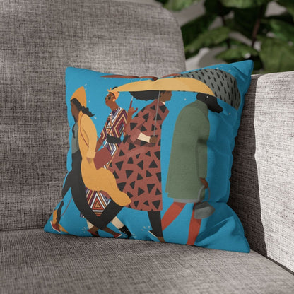 Rainy Day Pillow - Afrocentric Art by The Trini Gee