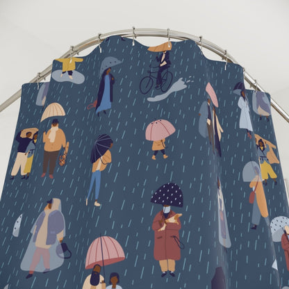 Rainy Day Shower Curtain - Afrocentric Art by The Trini Gee