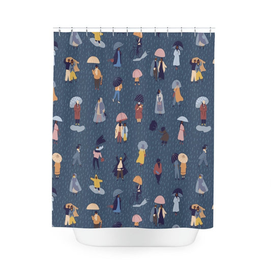 Rainy Day Shower Curtain - Afrocentric Art by The Trini Gee