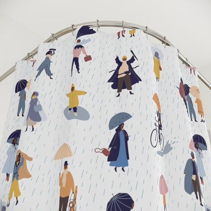 Rainy Day Shower Curtain - Afrocentric Art by The Trini Gee
