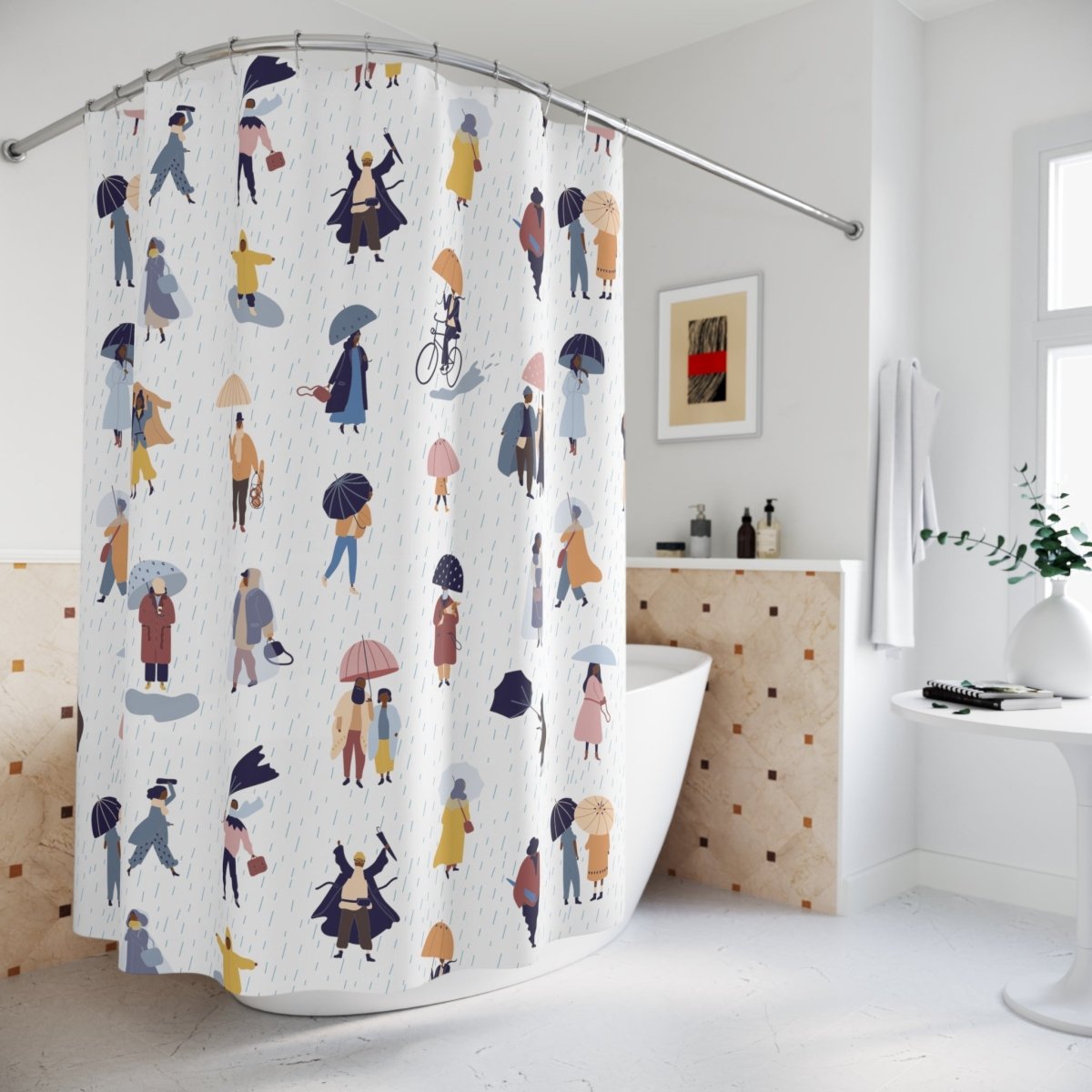 Rainy Day Shower Curtain - Afrocentric Art by The Trini Gee
