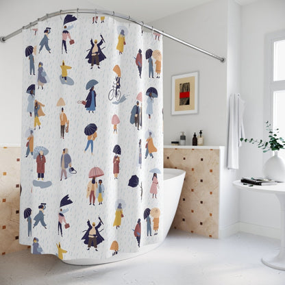Rainy Day Shower Curtain - Afrocentric Art by The Trini Gee