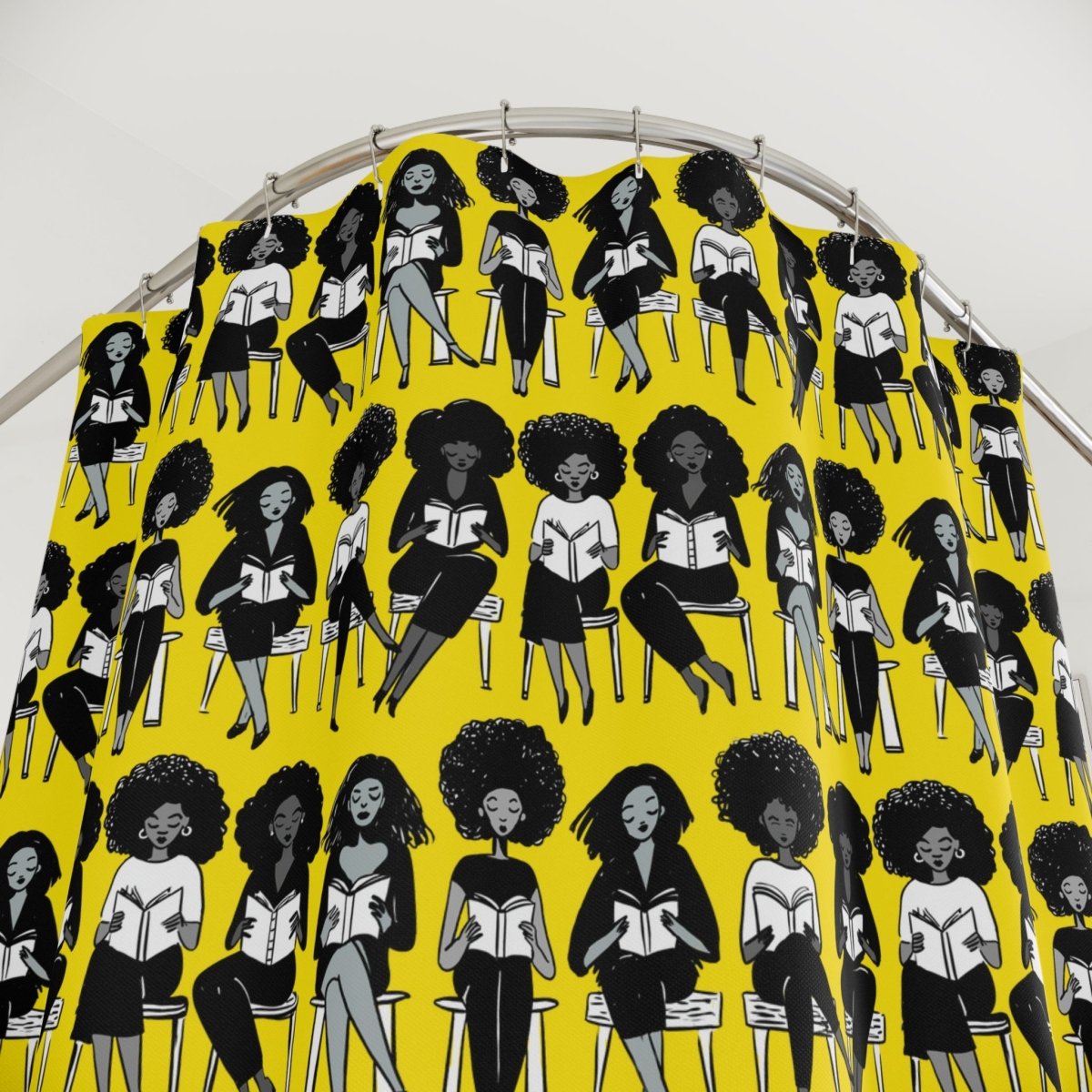 Reading Girls Shower Curtain - Afrocentric Art by The Trini Gee