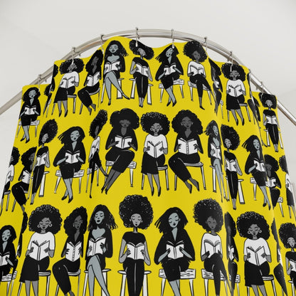 Reading Girls Shower Curtain - Afrocentric Art by The Trini Gee