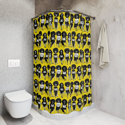 Reading Girls Shower Curtain - Afrocentric Art by The Trini Gee