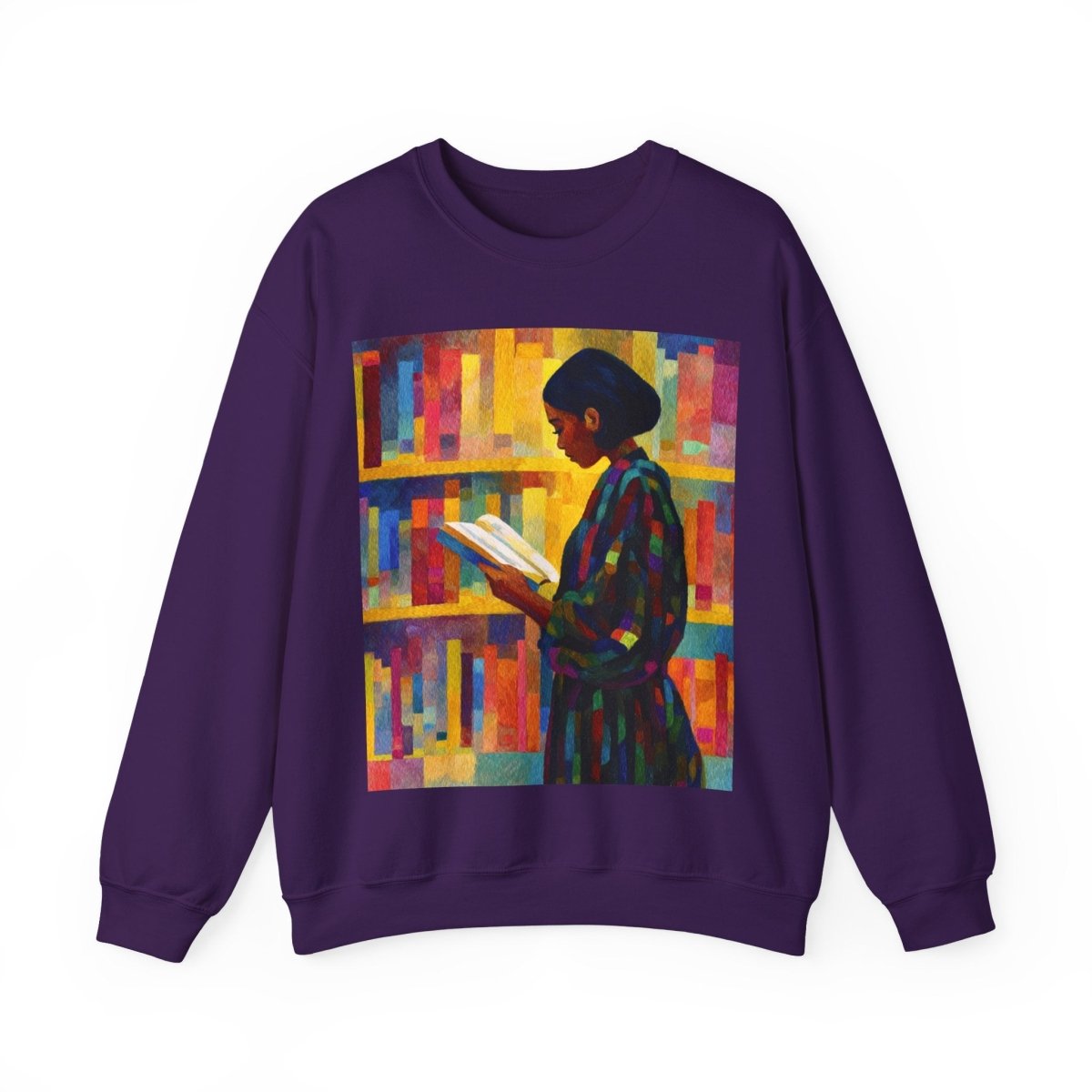 Reading Woman Sweatshirt - Afrocentric Art by The Trini Gee