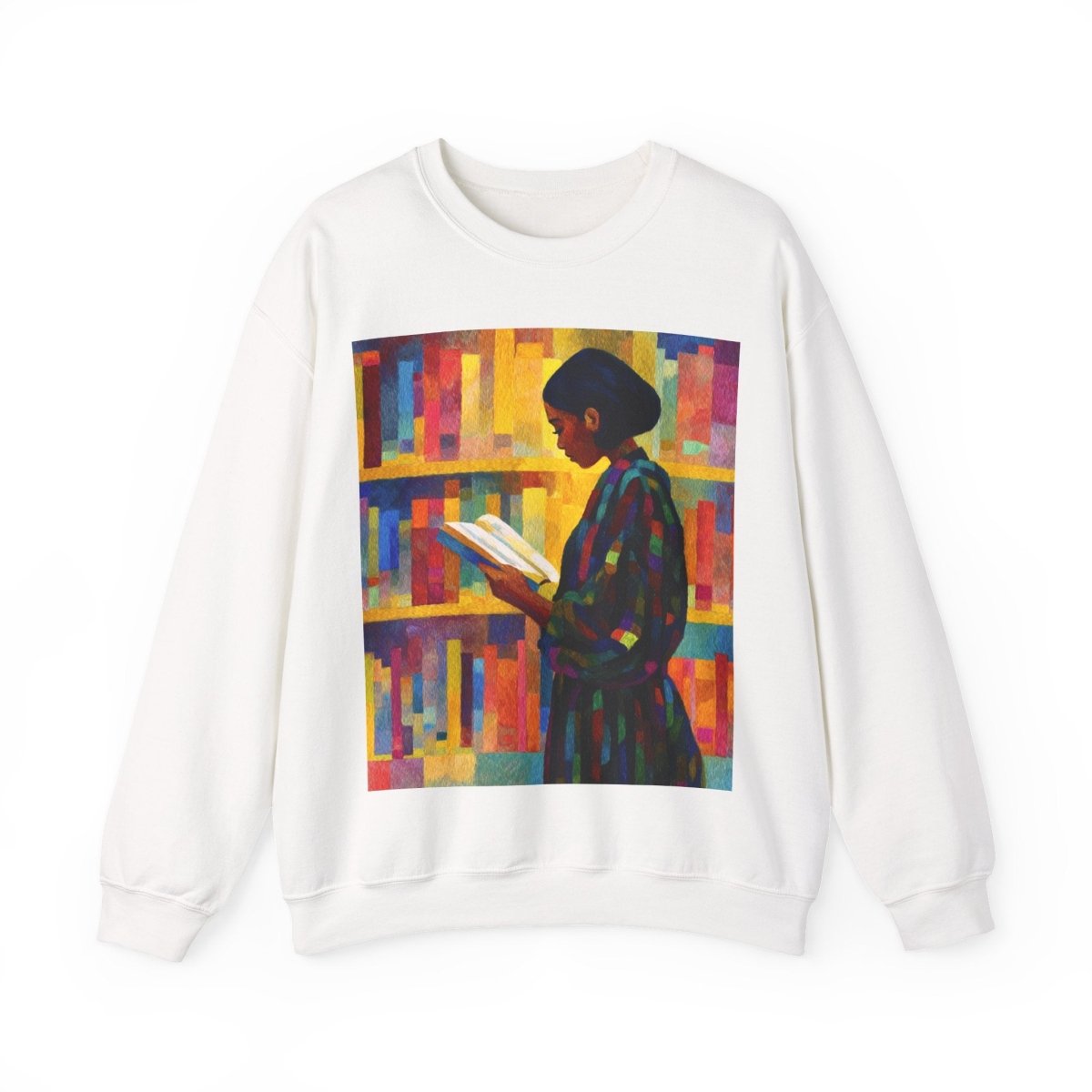 Reading Woman Sweatshirt - Afrocentric Art by The Trini Gee
