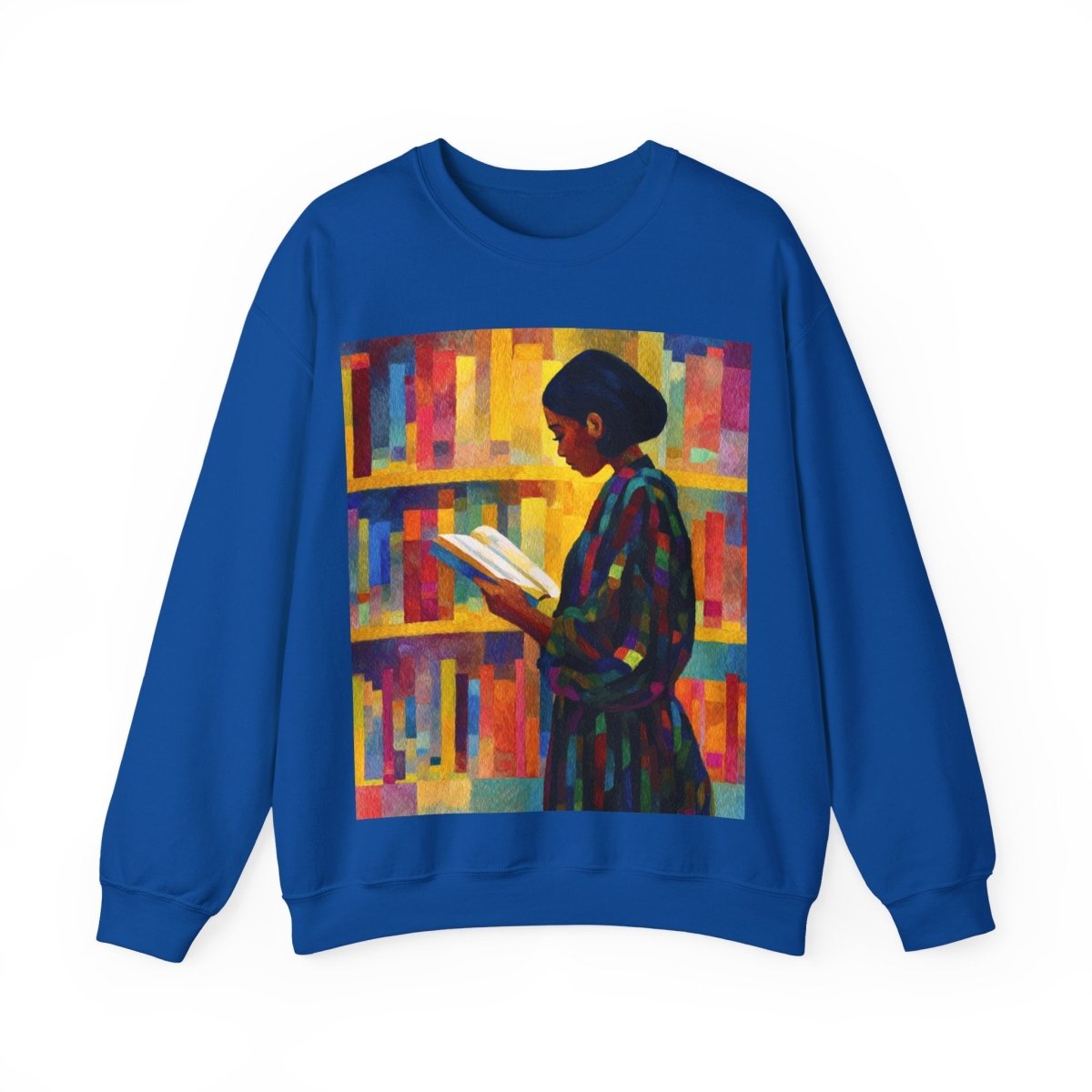 Reading Woman Sweatshirt - Afrocentric Art by The Trini Gee