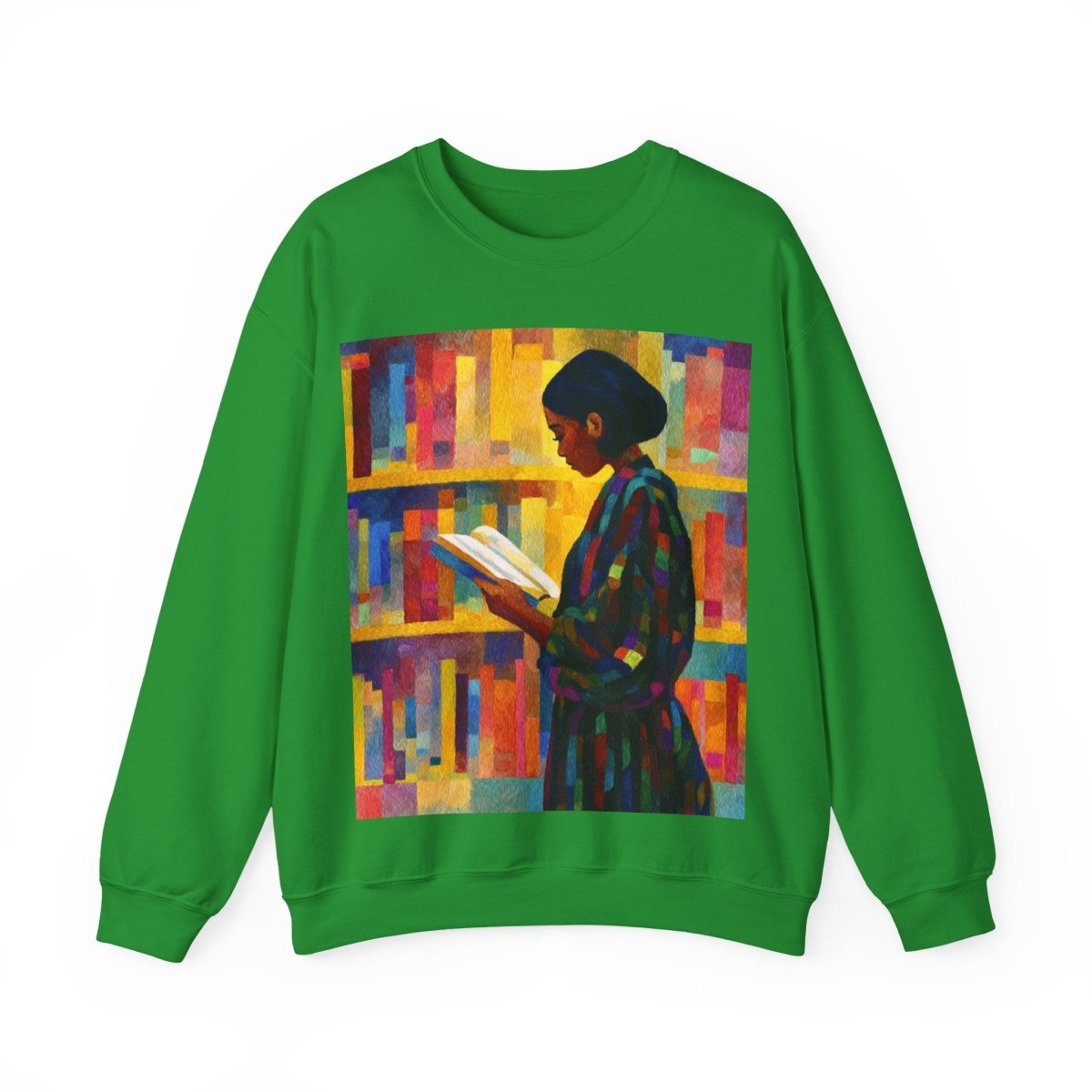 Reading Woman Sweatshirt - Afrocentric Art by The Trini Gee