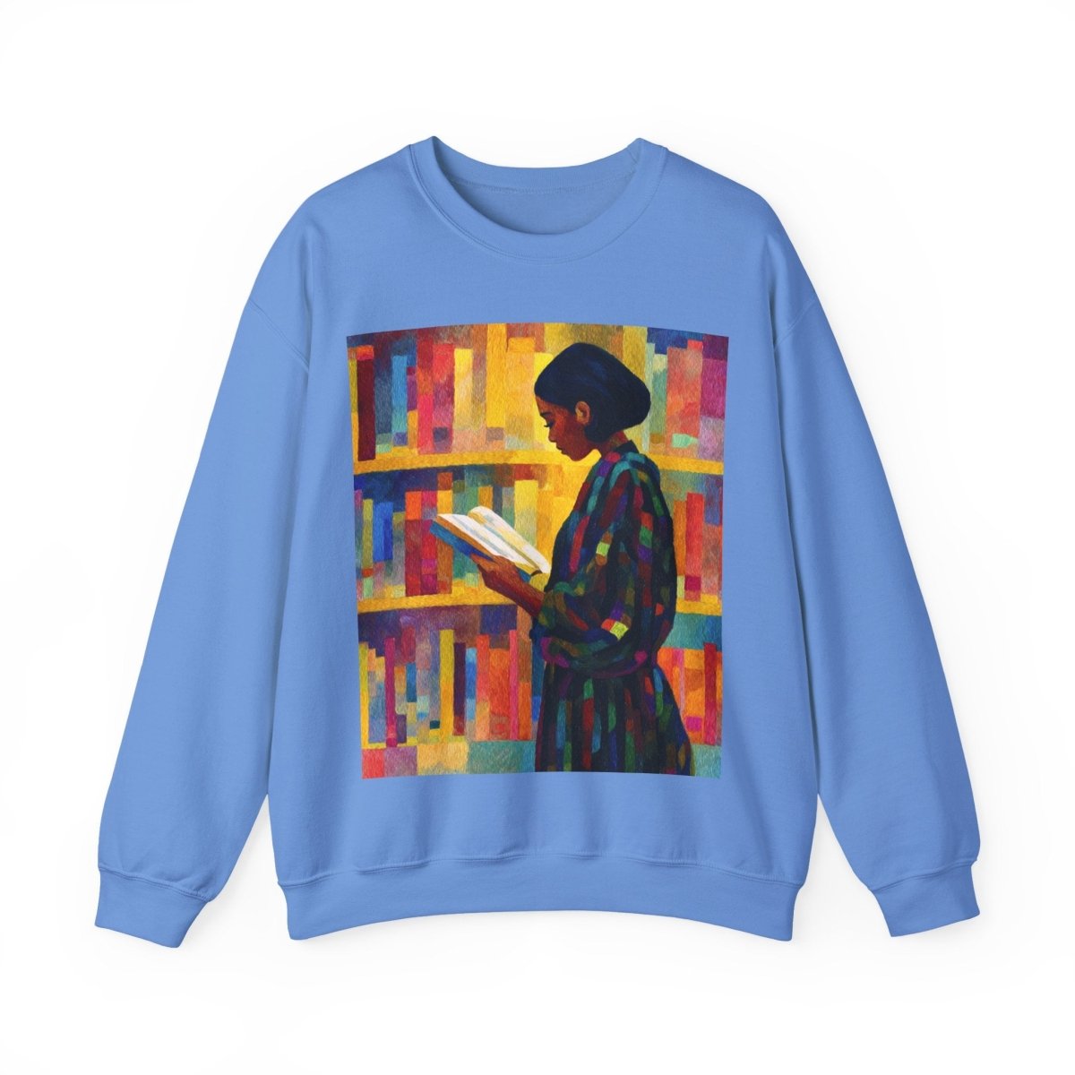 Reading Woman Sweatshirt - Afrocentric Art by The Trini Gee