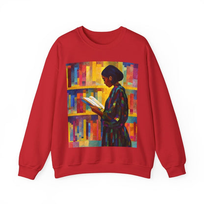 Reading Woman Sweatshirt - Afrocentric Art by The Trini Gee