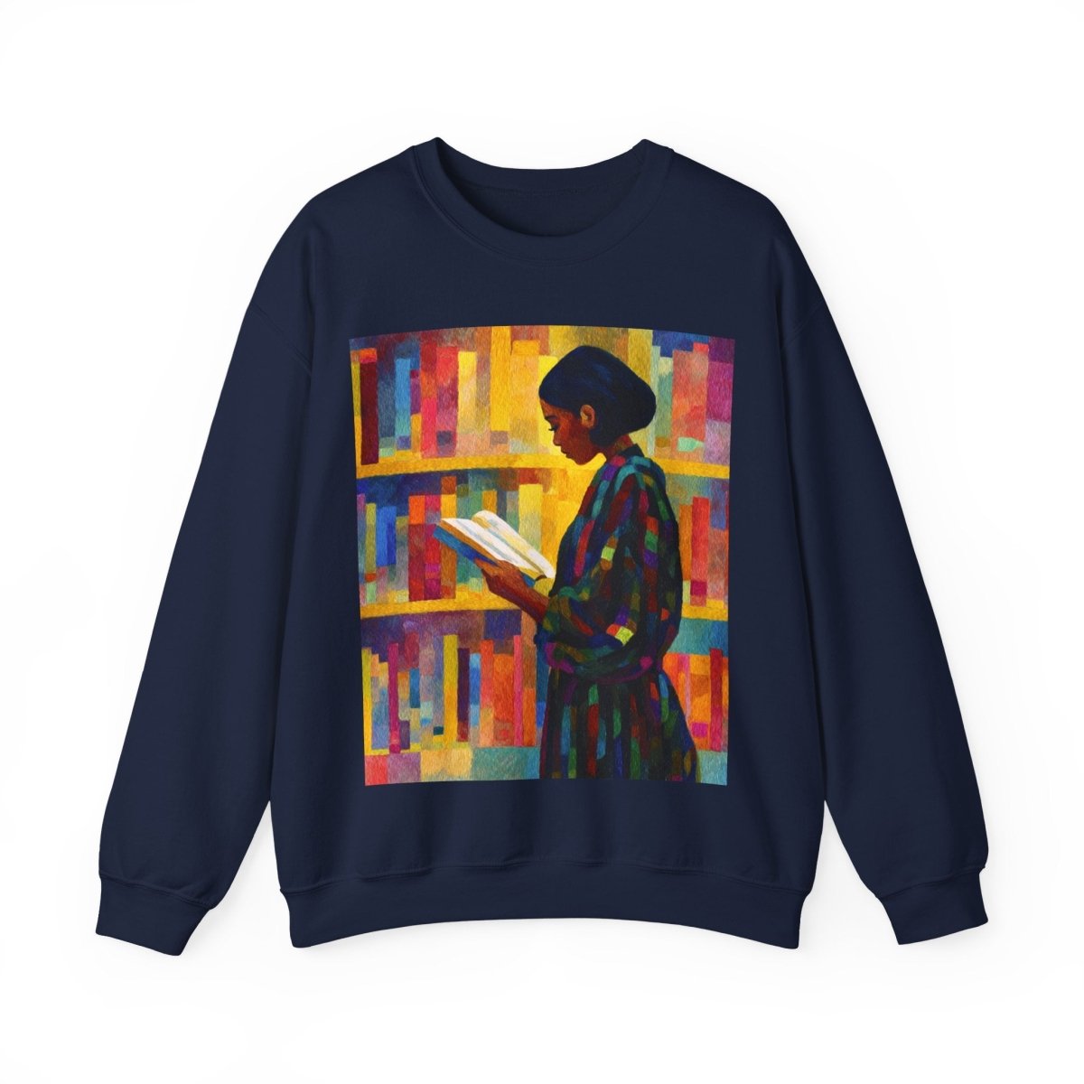 Reading Woman Sweatshirt - Afrocentric Art by The Trini Gee