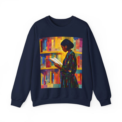 Reading Woman Sweatshirt - Afrocentric Art by The Trini Gee