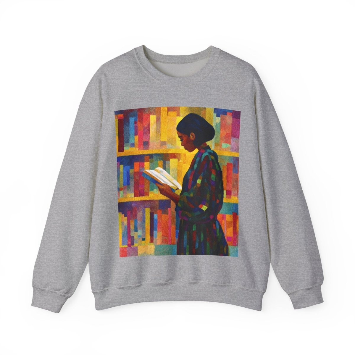 Reading Woman Sweatshirt - Afrocentric Art by The Trini Gee