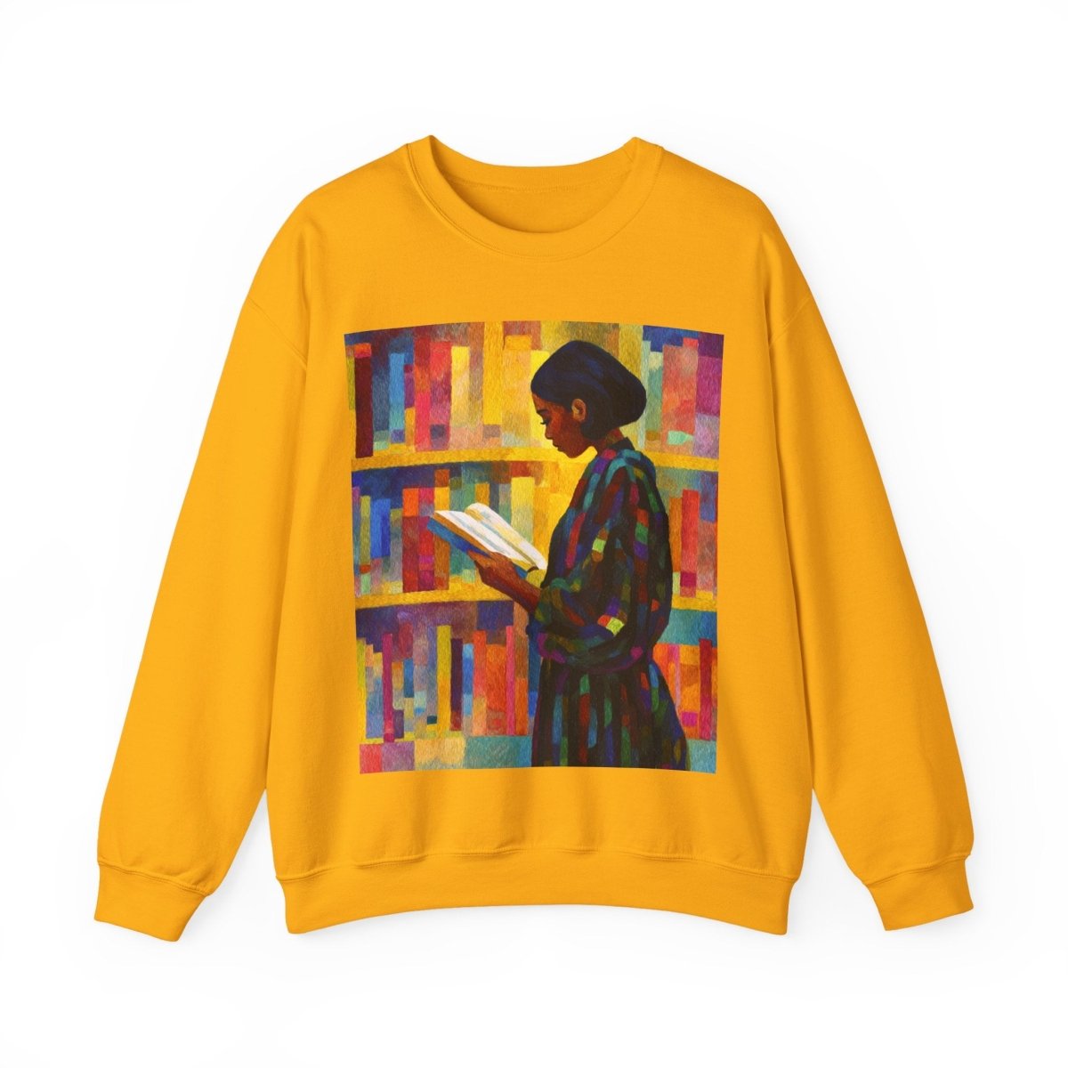 Reading Woman Sweatshirt - Afrocentric Art by The Trini Gee