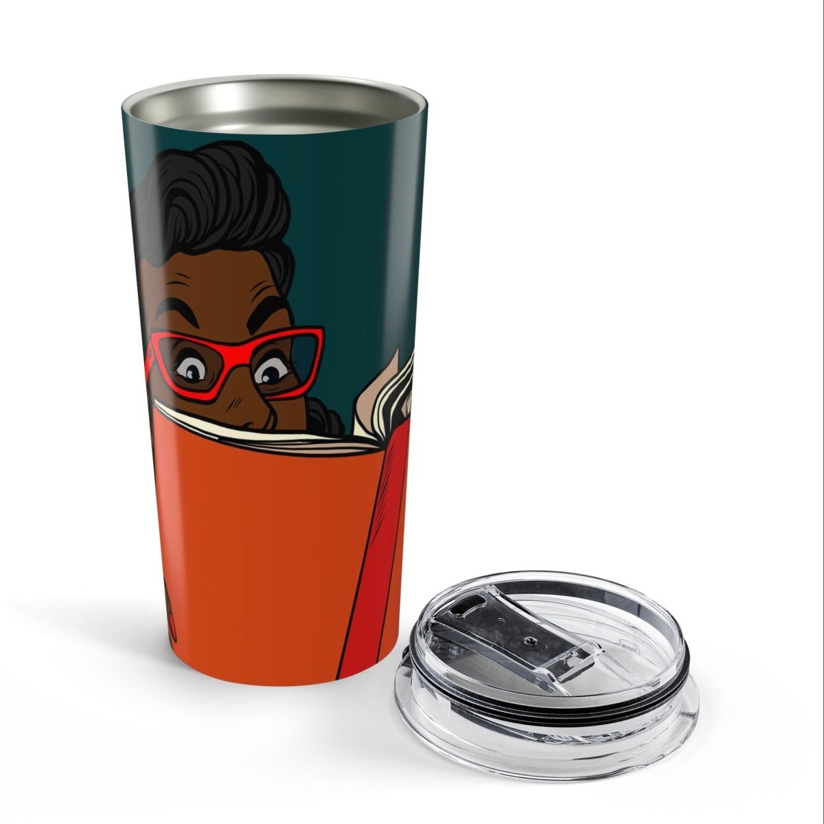 Reading Woman Tumbler - Afrocentric Art by The Trini Gee