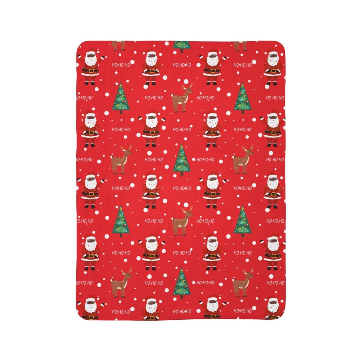 Red Santa Sherpa Blanket - Afrocentric Art by The Trini Gee