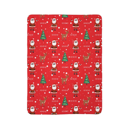 Red Santa Sherpa Blanket - Afrocentric Art by The Trini Gee