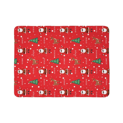 Red Santa Sherpa Blanket - Afrocentric Art by The Trini Gee