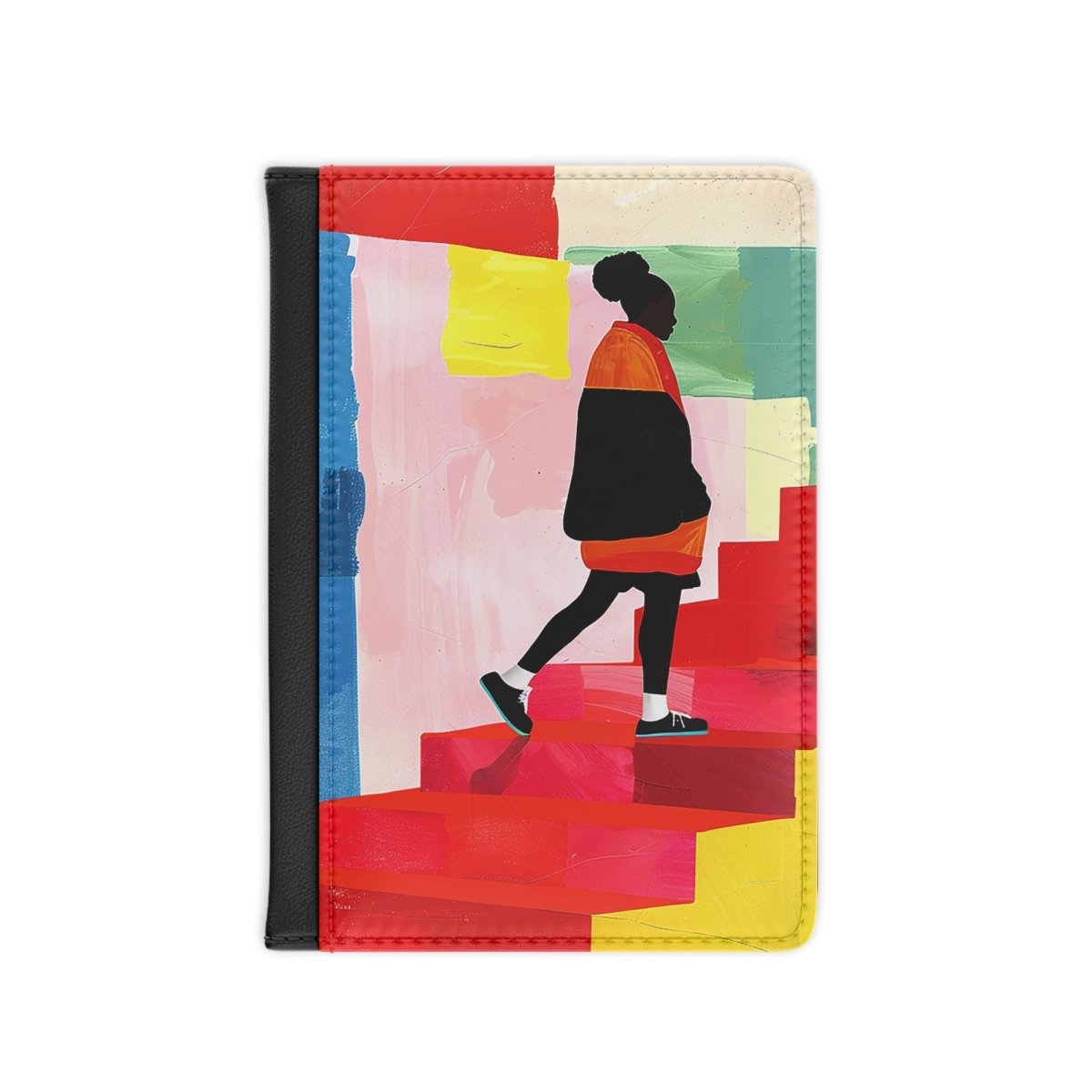 Red Steps Walk Passport Cover - Afrocentric Art by The Trini Gee