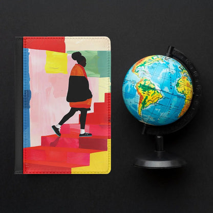 Red Steps Walk Passport Cover - Afrocentric Art by The Trini Gee