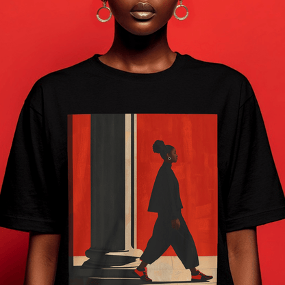 Red Walk Shirt - Afrocentric Art by The Trini Gee