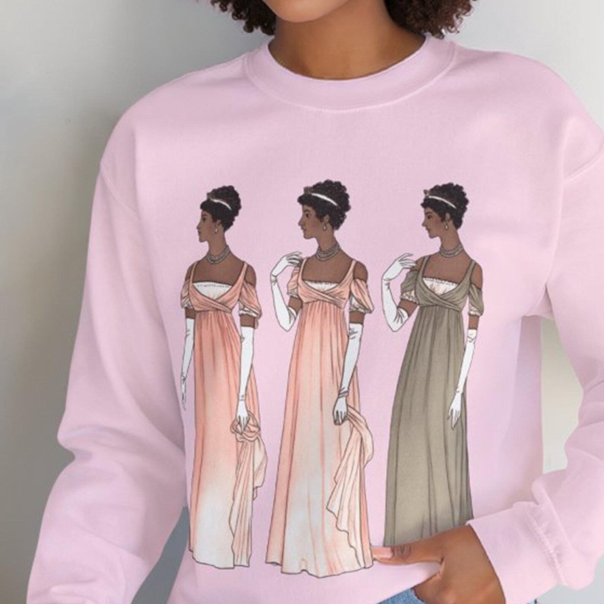 Regency Ladies Sweatshirt - Afrocentric Art by The Trini Gee