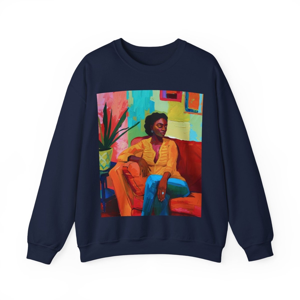 Relaxed Lounge Sweatshirt - Afrocentric Art by The Trini Gee