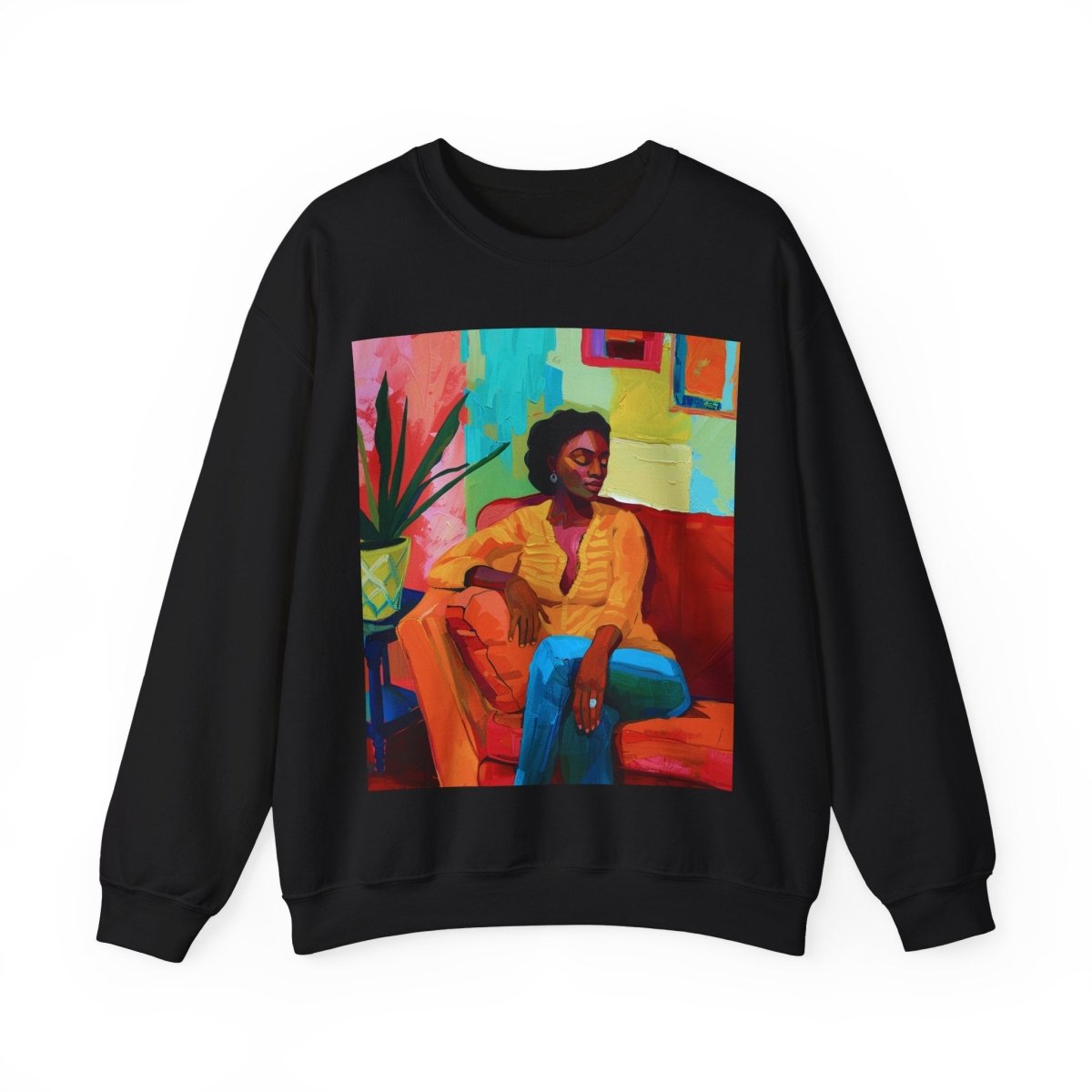 Relaxed Lounge Sweatshirt - Afrocentric Art by The Trini Gee