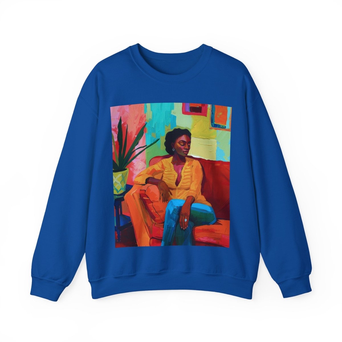 Relaxed Lounge Sweatshirt - Afrocentric Art by The Trini Gee