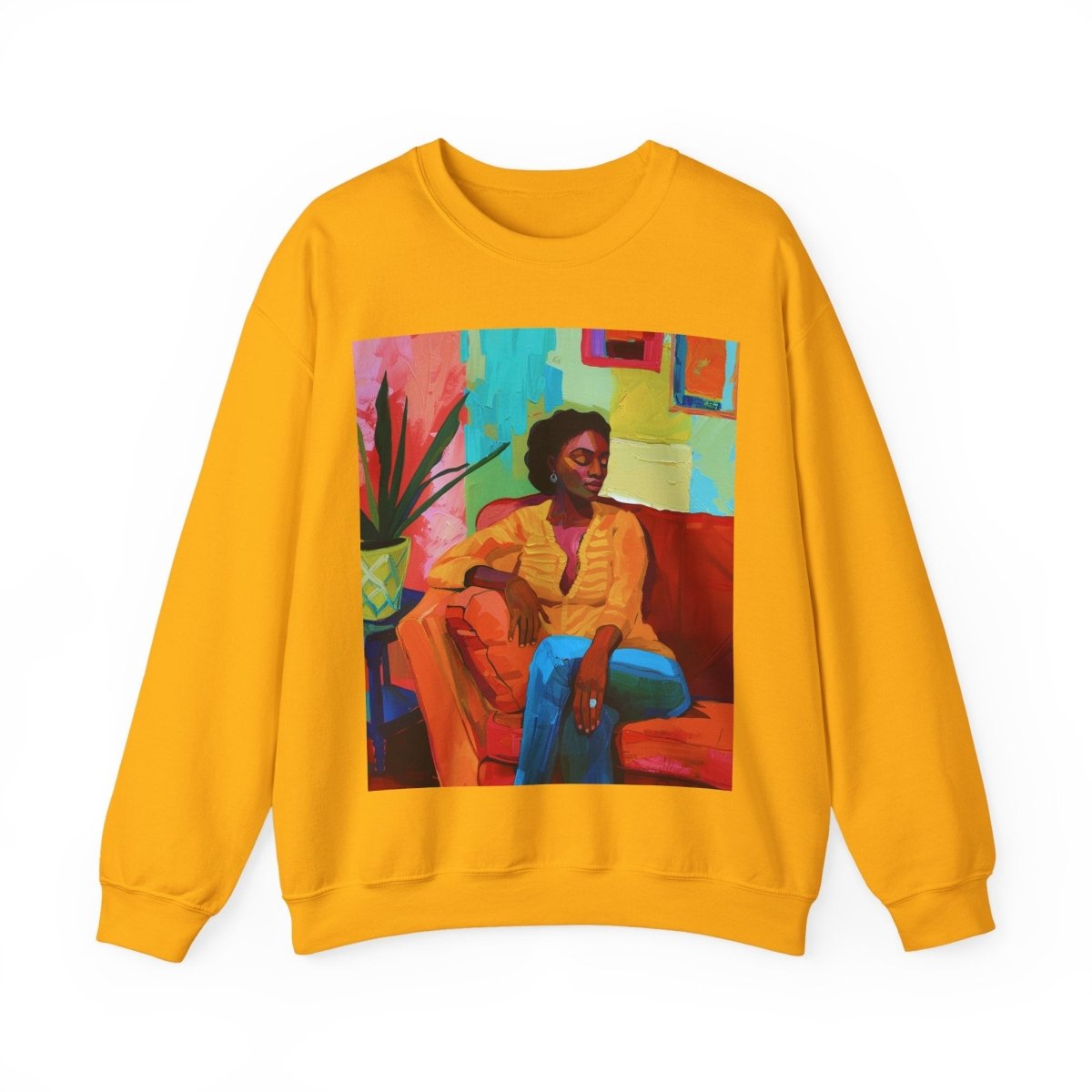 Relaxed Lounge Sweatshirt - Afrocentric Art by The Trini Gee