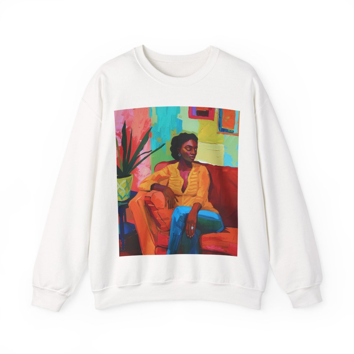 Relaxed Lounge Sweatshirt - Afrocentric Art by The Trini Gee