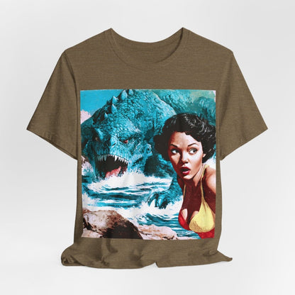 Retro Beach Monster Pinup T-Shirt - Afrocentric Art by The Trini Gee