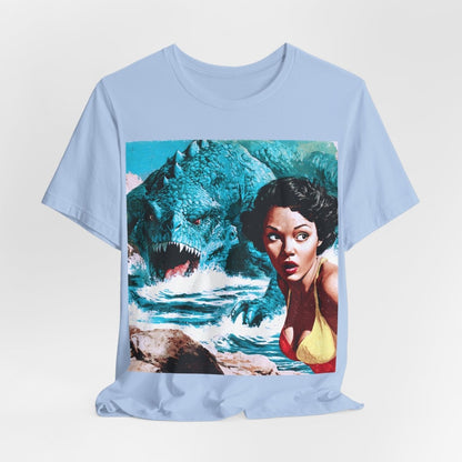 Retro Beach Monster Pinup T-Shirt - Afrocentric Art by The Trini Gee