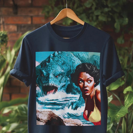 Retro Beach Monster Pinup T-Shirt - Afrocentric Art by The Trini Gee