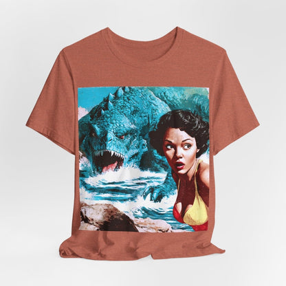 Retro Beach Monster Pinup T-Shirt - Afrocentric Art by The Trini Gee