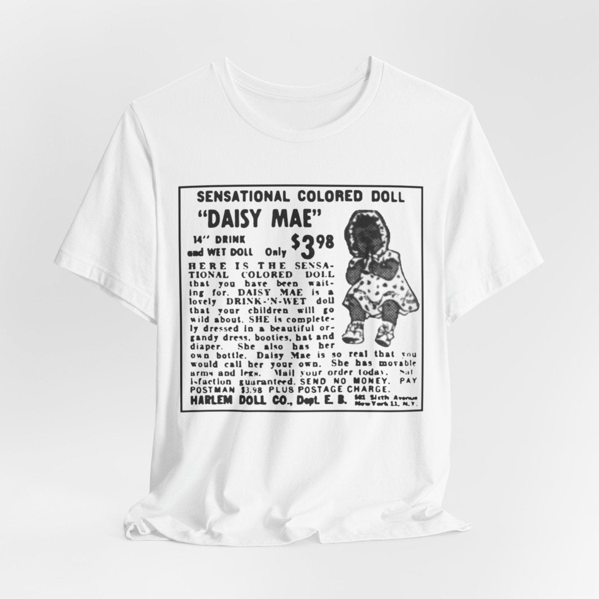 Retro Black Doll Ad Shirt - Afrocentric Art by The Trini Gee