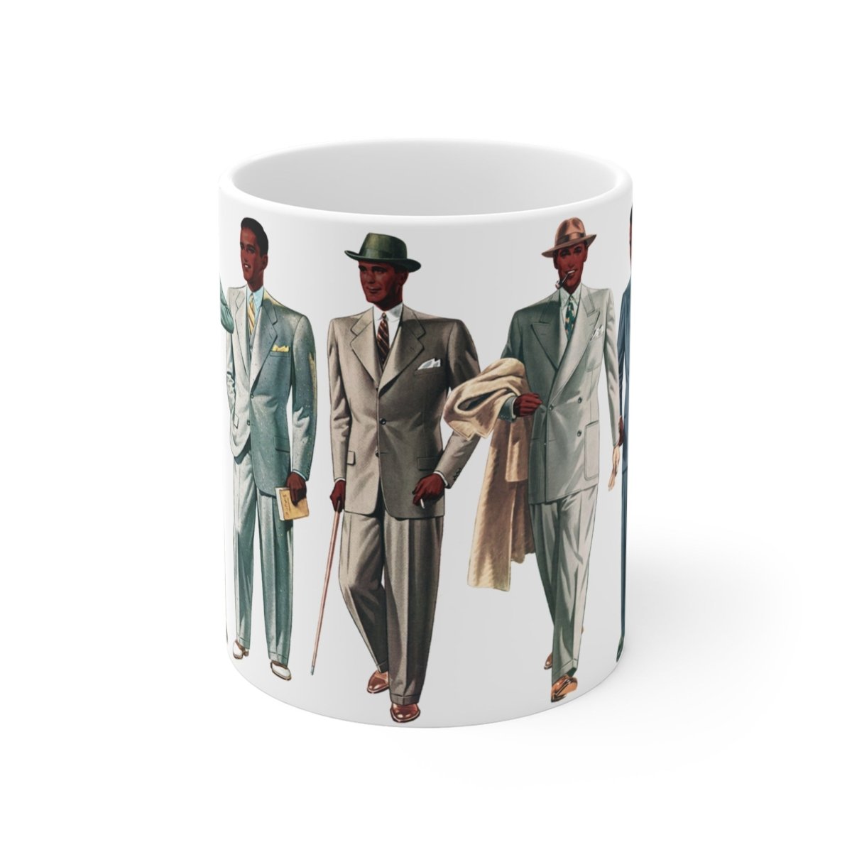 Retro Black Men Mug - Afrocentric Art by The Trini Gee