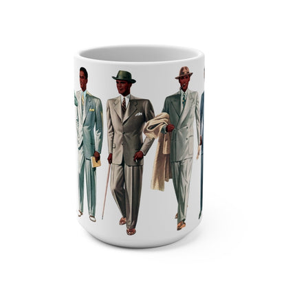 Retro Black Men Mug - Afrocentric Art by The Trini Gee