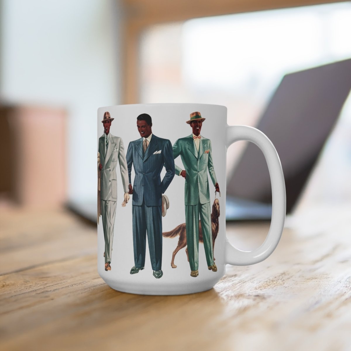 Retro Black Men Mug - Afrocentric Art by The Trini Gee