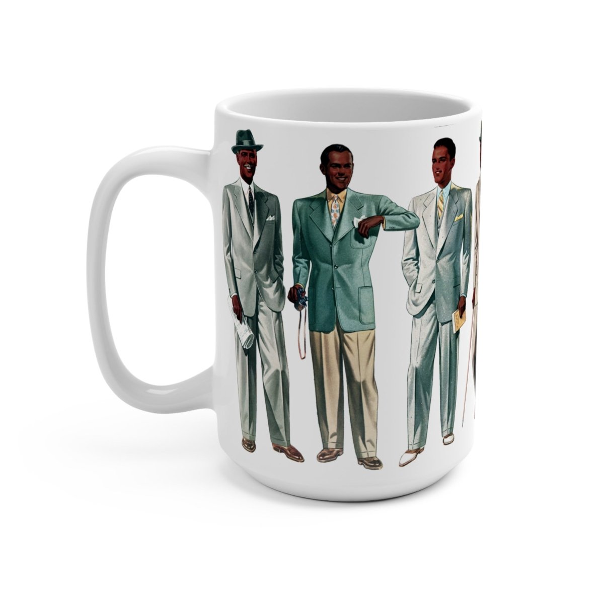 Retro Black Men Mug - Afrocentric Art by The Trini Gee