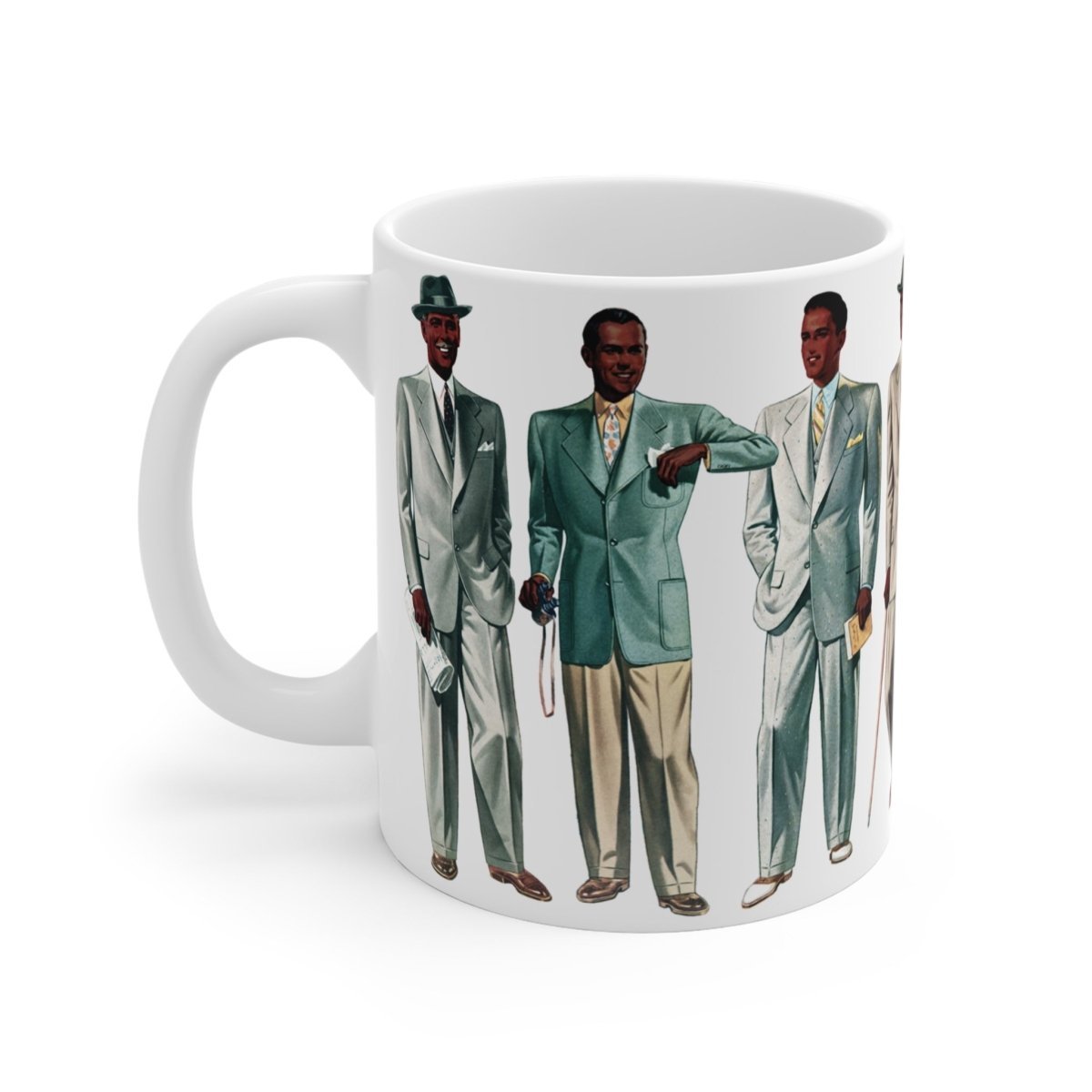 Retro Black Men Mug - Afrocentric Art by The Trini Gee