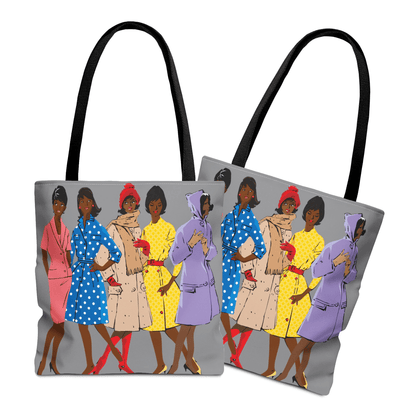 Retro Black Women Tote Bag - Afrocentric Art by The Trini Gee