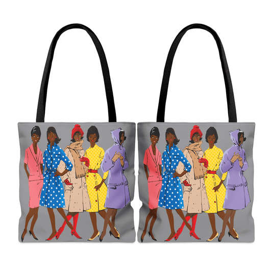 Retro Black Women Tote Bag - Afrocentric Art by The Trini Gee