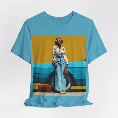 Retro Blue Classic Shirt - Afrocentric Art by The Trini Gee