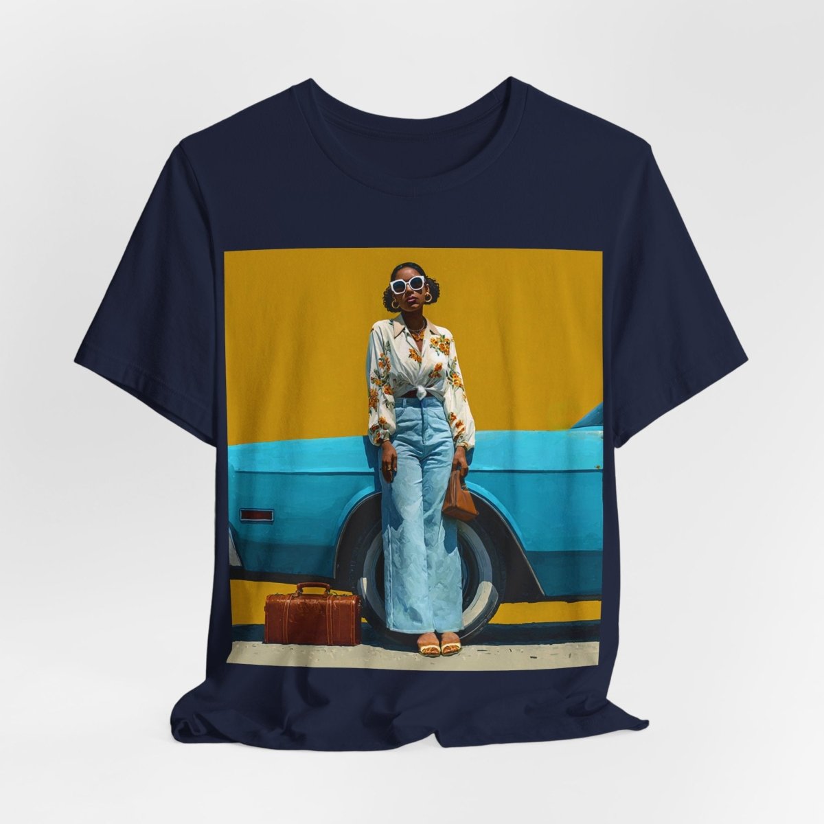 Retro Blue Classic Shirt - Afrocentric Art by The Trini Gee